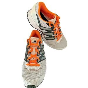 Adidas Running Shoes Lightweight Athletic White Orange Men's 7‎ Women's 8.5